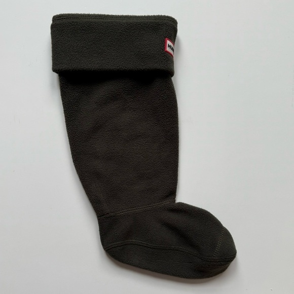 Hunter Womens Fleece Tall Cuff Boot Socks for Hunter Rain Boots, Dark Olive - M - Picture 7 of 14